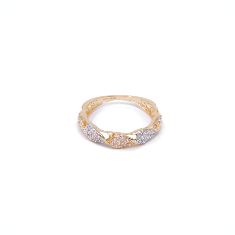 21K WHITE AND YELLOW GOLD RADIANCE RING