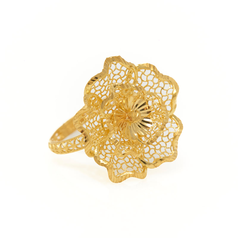 22K Turkish Gold Flower Ring