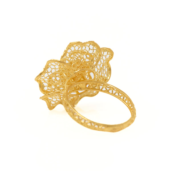 22K Turkish Gold Flower Ring