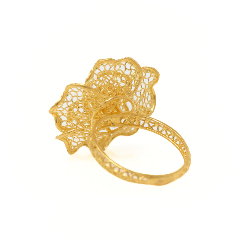 22K Turkish Gold Flower Ring