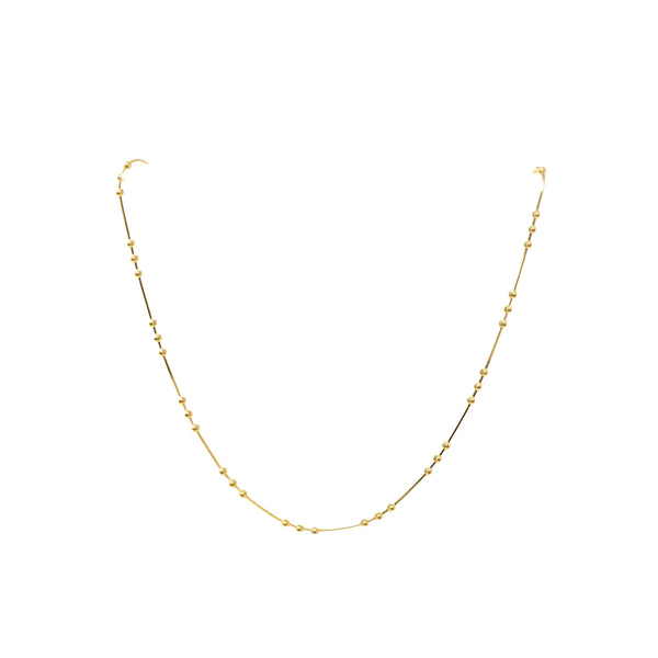 22K YELLOW GOLD BEAD DROP NECKLACE