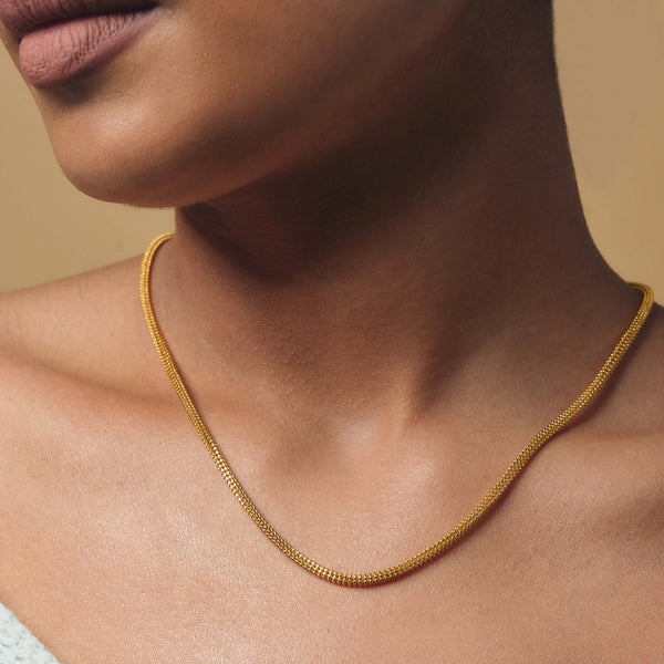 22K YELLOW GOLD ROUNDED NECKLACE