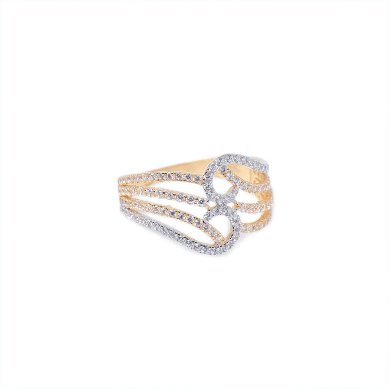 21K YELLOW AND WHITE GOLD RING