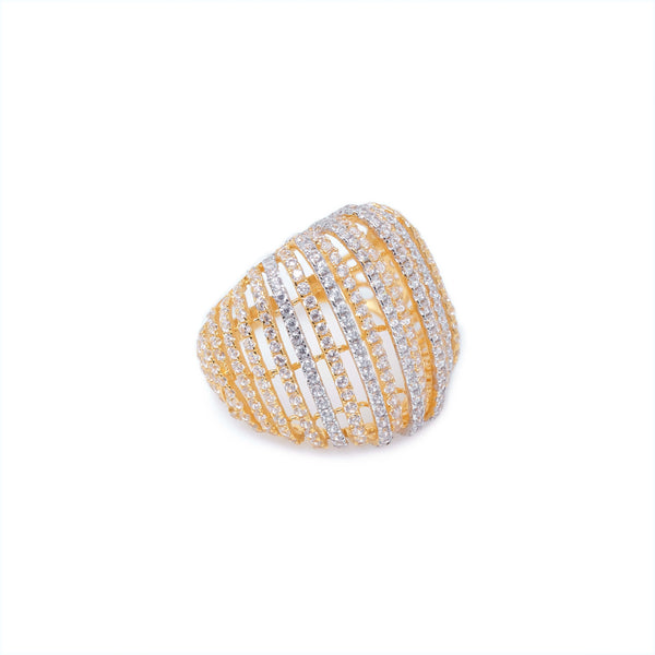 21K YELLOW GOLD LUXE CAGED RING