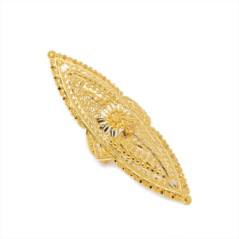 22K YELLOW GOLD EXQUISITE SHIELD RING