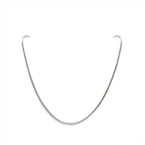 22K WHITE AND YELLOW GOLD SLEEK NECKLACE