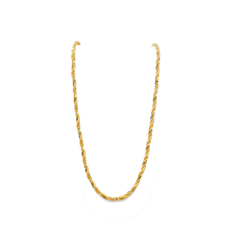 22K YELLOW GOLD LUXURIOUS TWISTED NECKLACE