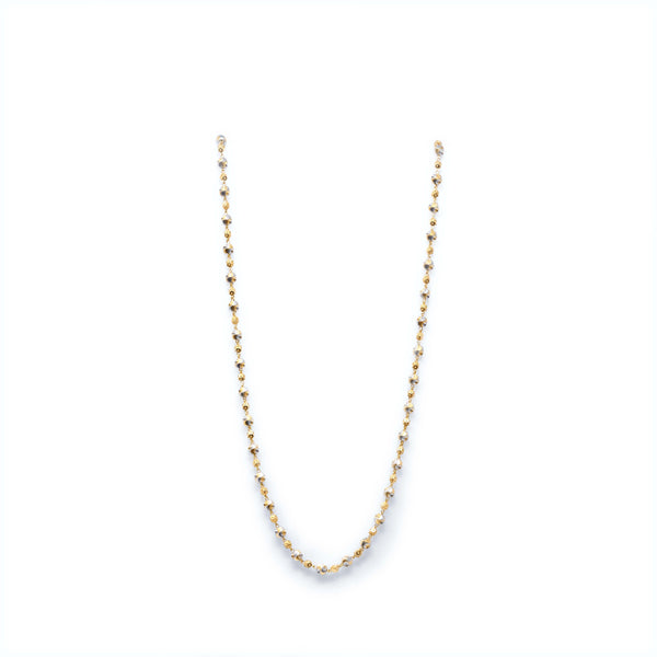 22K YELLOW AND WHITE GOLD BEADED DESIGN NECKLACE