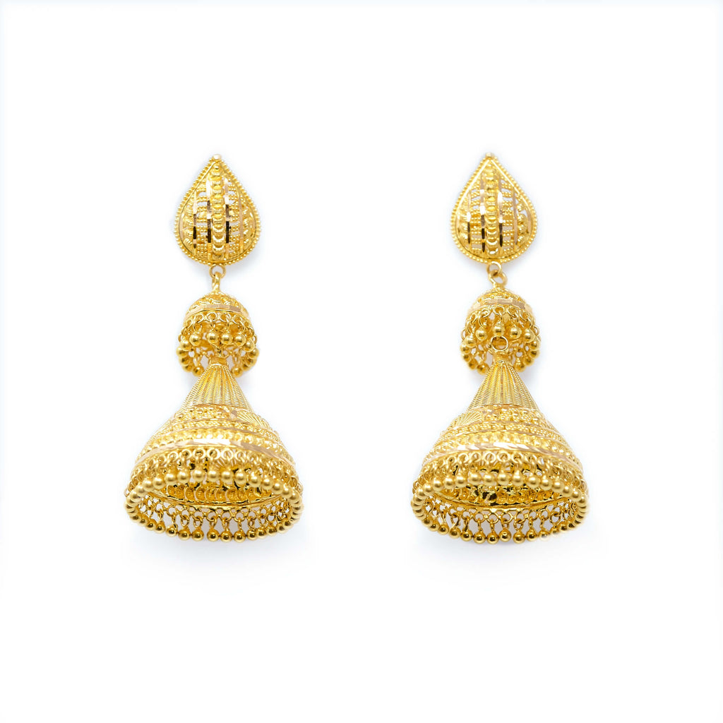 Unique 18K Dia Shape Gold Diamond Earrings | PC Chandra Jewellers